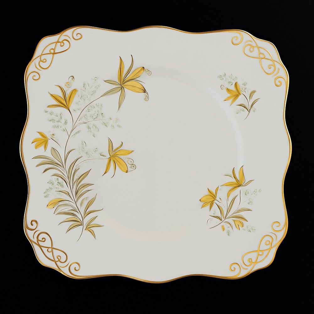 Vintage Tuscan Fine English Bone China “Golden Lily” Plate – Made in England